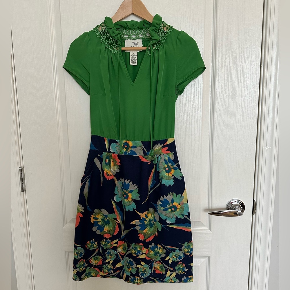 Anthropologie Short-Sleeved Garden Party Dress with Pockets